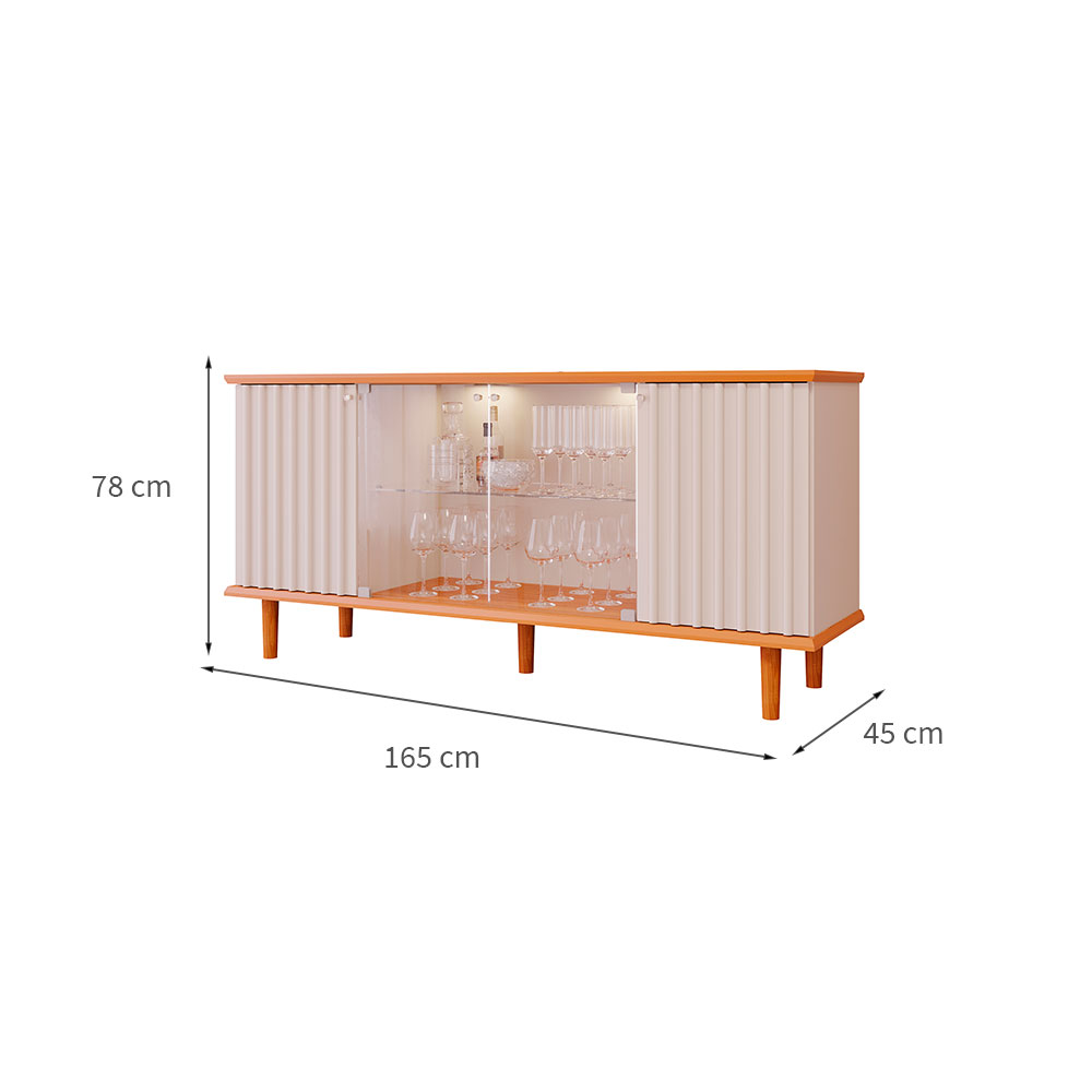 Buffet Janice 4 PT Off White e Cinamomo