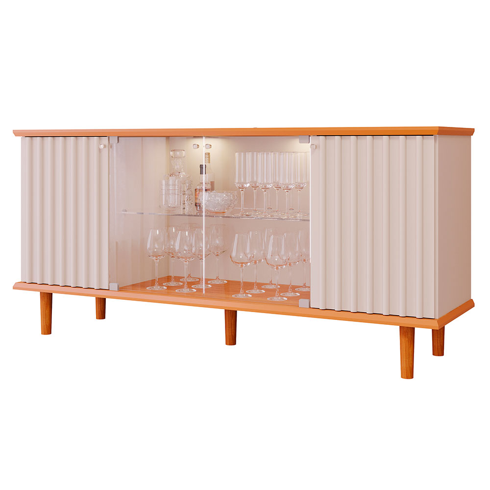 Buffet Janice 4 PT Off White e Cinamomo
