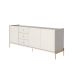 Buffet Jasper 3 Portas 3 Gavetas Off White e Dourado