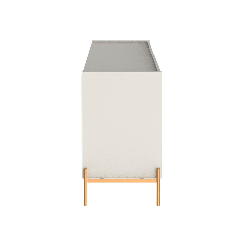 Buffet Jasper 3 Portas 3 Gavetas Off White e Dourado