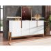 Buffet Lizz 4 PT  Branco e Cedro 170 cm