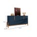 Buffet Lizz 4 PT Azul e Cedro 170 cm