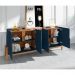 Buffet Lizz 4 PT Azul e Cedro 190 cm