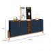 Buffet Lizz 4 PT Azul e Cedro 190 cm