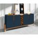 Buffet Lizz 4 PT Azul e Cedro 190 cm