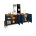 Buffet Lizz 4 PT Azul e Cedro 190 cm