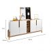 Buffet Lizz 4 PT Branco e Cedro 190 cm