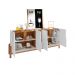 Buffet Lizz 4 PT Branco e Cedro 190 cm