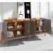 Buffet Lizz 4 PT Cinza e Cedro 190 cm
