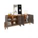 Buffet Lizz 4 PT Cinza e Cedro 190 cm