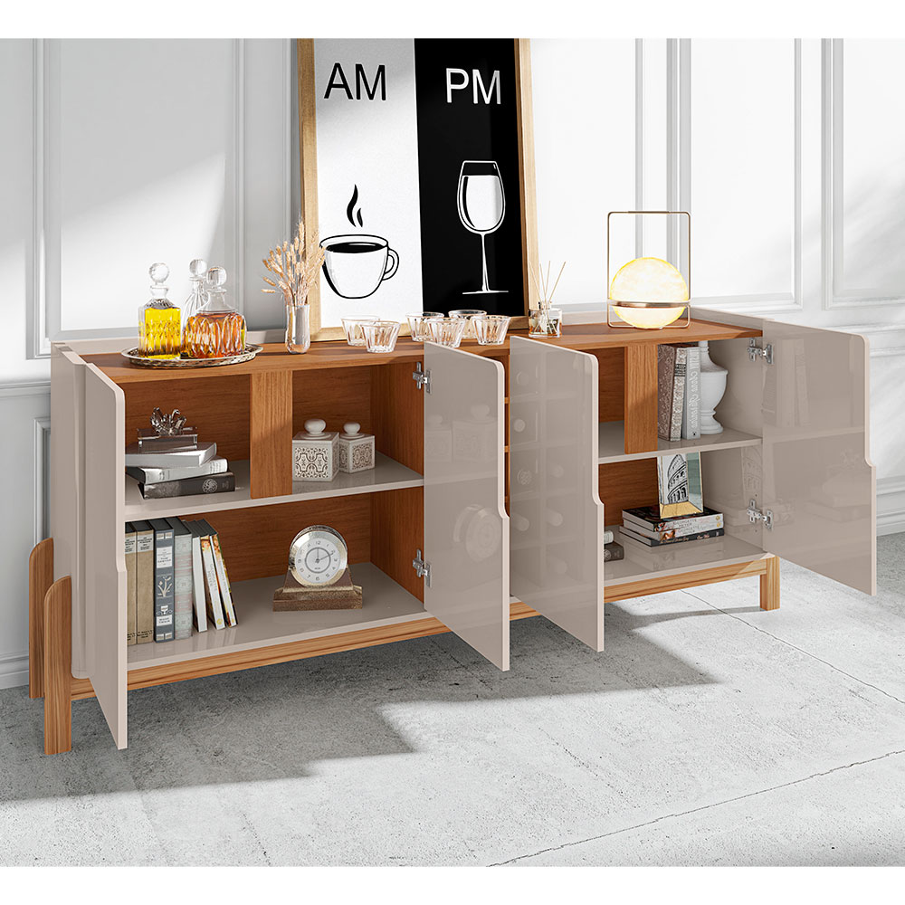 Buffet Lizz 4 PT Off White e Cedro 190 cm