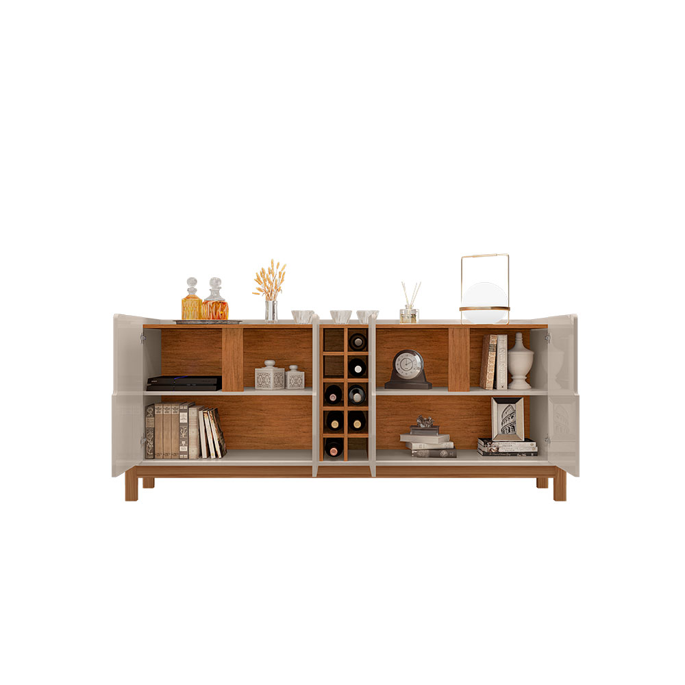 Buffet Lizz 4 PT Off White e Cedro 190 cm