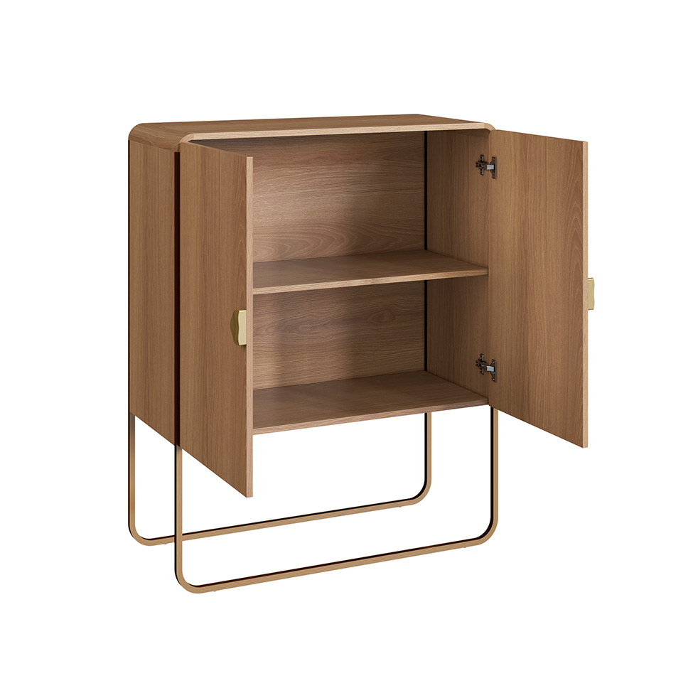 Buffet Luna 2 Portas Hanover e Dourado 90 cm