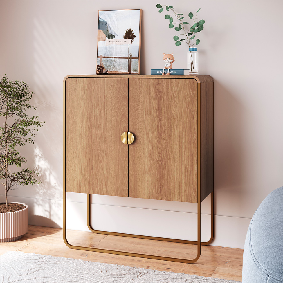 Buffet Luna 2 Portas Hanover e Dourado 90 cm