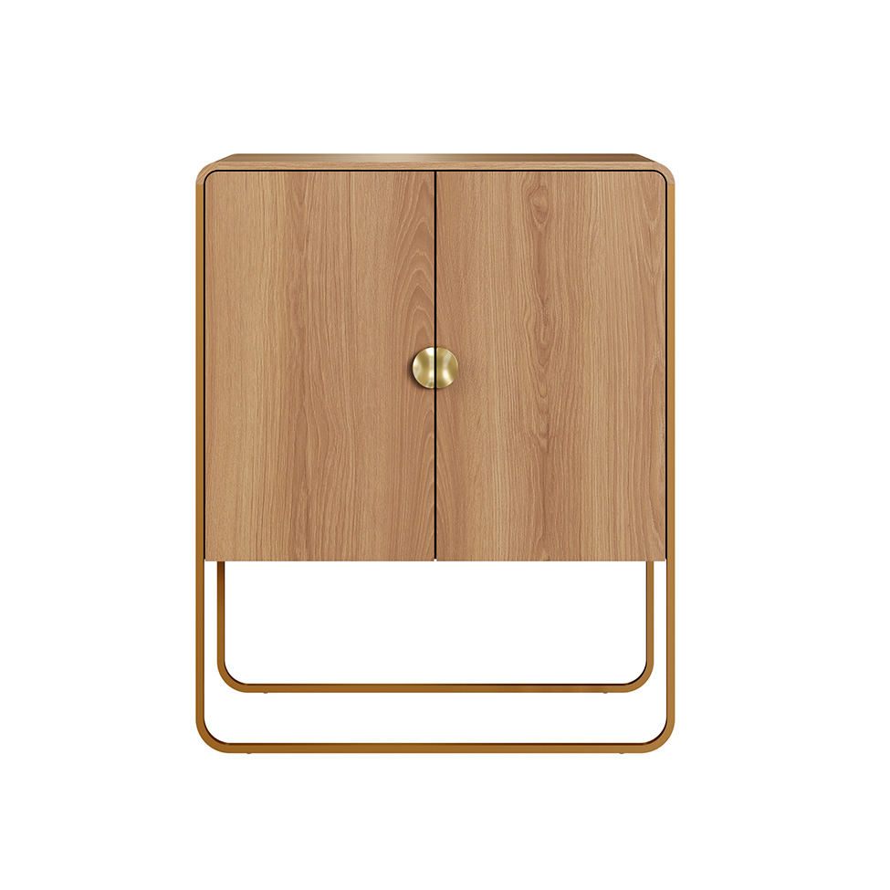 Buffet Luna 2 Portas Hanover e Dourado 90 cm