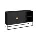 Buffet Luna 2 Portas Preto e Dourado 135 cm