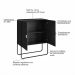 Buffet Luna 2 Portas Preto e Dourado 90 cm