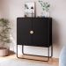 Buffet Luna 2 Portas Preto e Dourado 90 cm