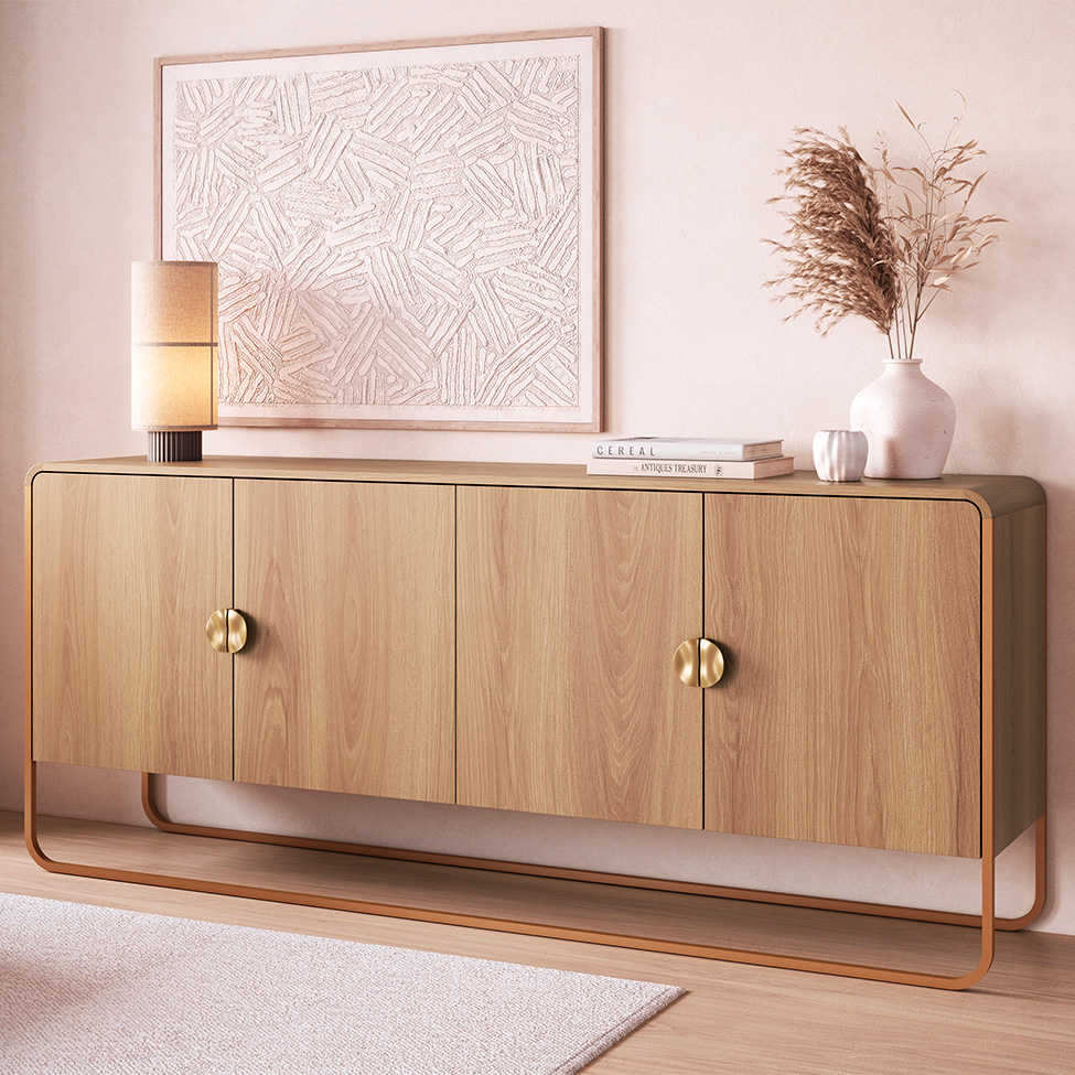 Buffet Luna 4 Portas Hanover e Dourado