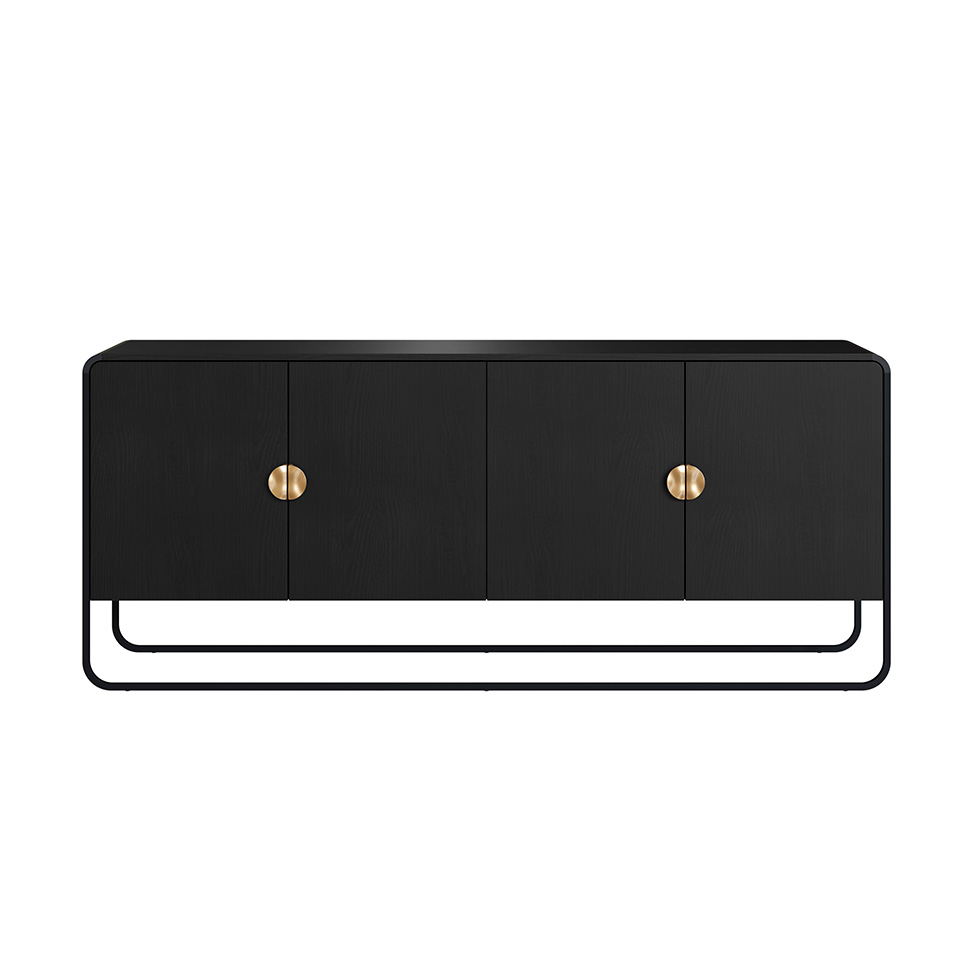 Buffet Luna 4 Portas Preto e Dourado
