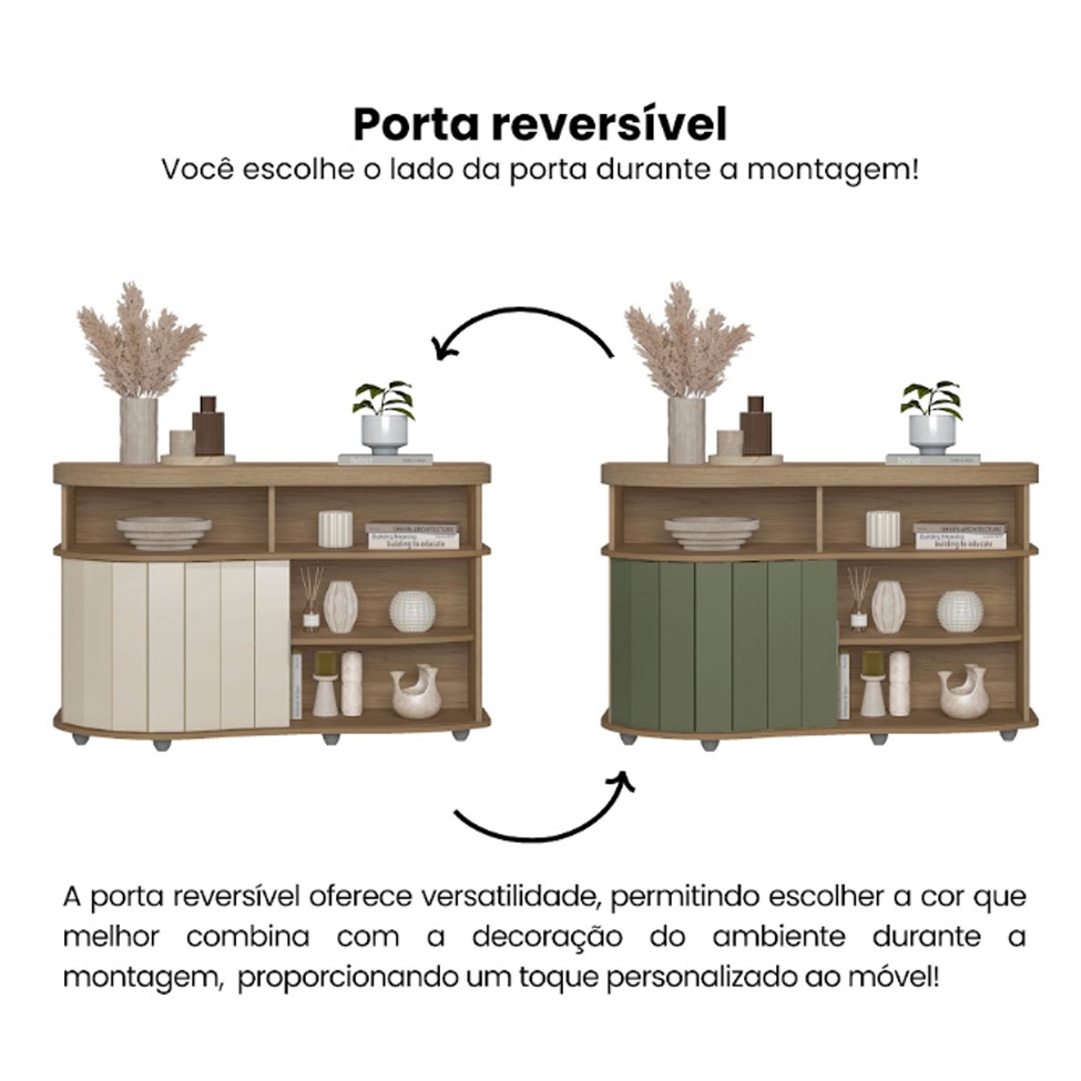Buffet Magnum Flex 1 Porta Carvalho e Off White