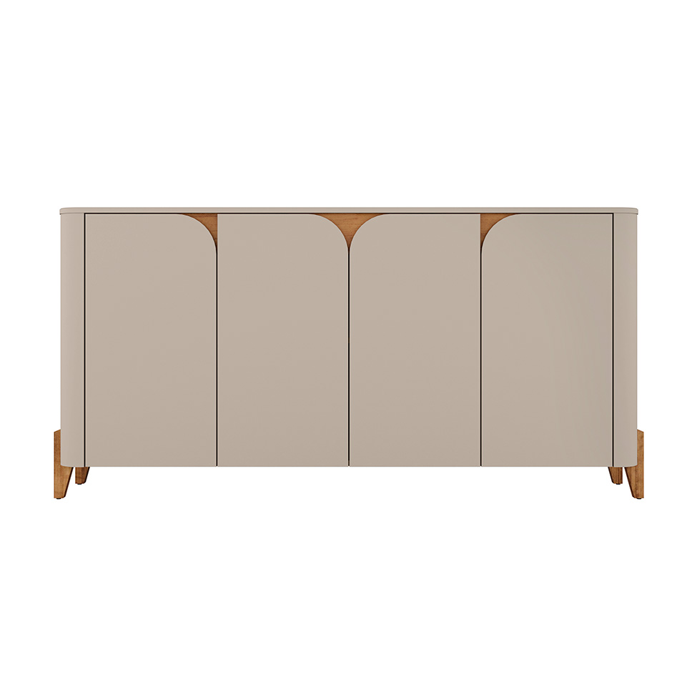 Buffet Memphis 4 Portas Off White e Cedro
