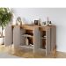 Buffet Memphis 4 Portas Off White e Cedro