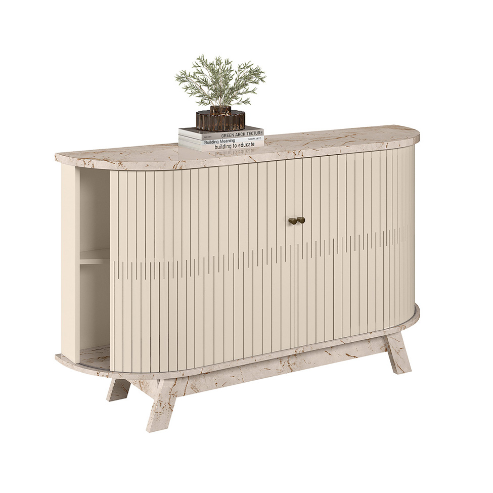 Buffet Monza 3 Portas 1 Gaveta Off White e Calacata