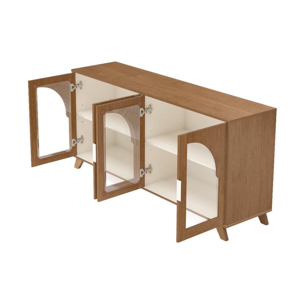 Buffet Murano 4 Portas Cinamomo e Off White