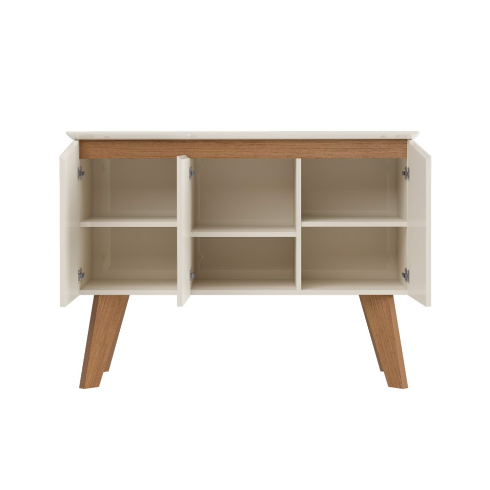 Buffet Oásis 3 Portas Off White e Cinamomo