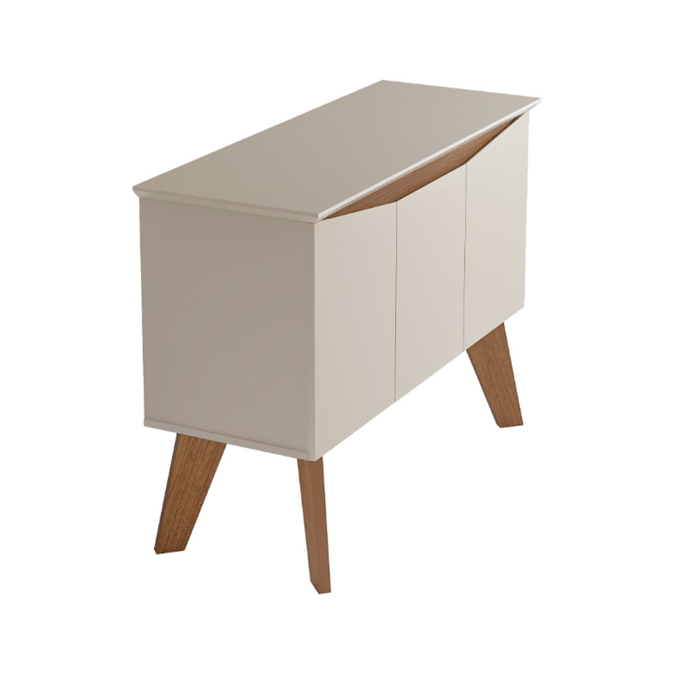 Buffet Oásis 3 Portas Off White e Cinamomo