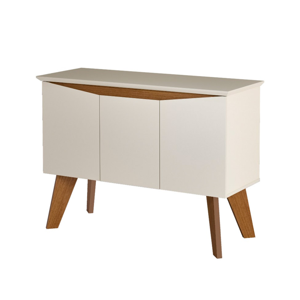 Buffet Oásis 3 Portas Off White e Cinamomo