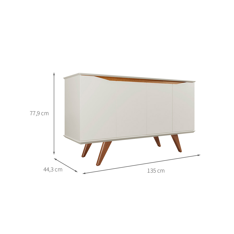 Buffet Olive 4 Portas Off White Natural