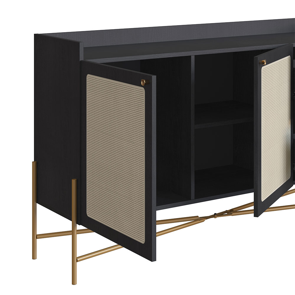 Buffet Oslo 2 PT 2 GV Preto e Dourado