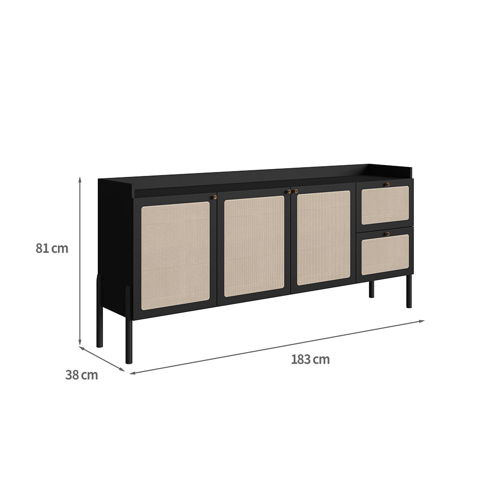 Buffet Oslo 3 PT 2 GV Nero e Preto