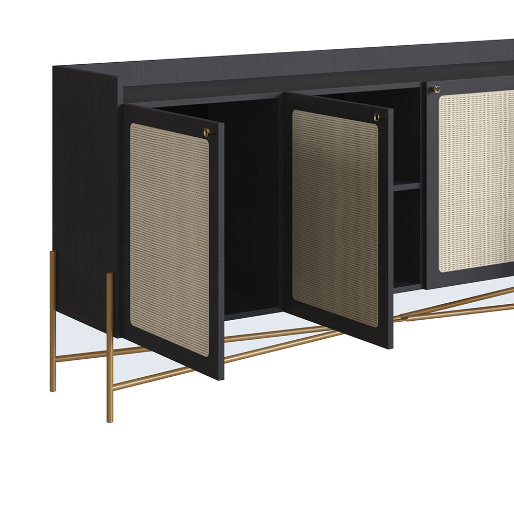 Buffet Oslo 3 PT 2 GV Preto e Dourado