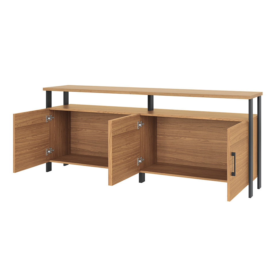 Buffet Otta 100% MDF 4 Portas Freijó e Preto
