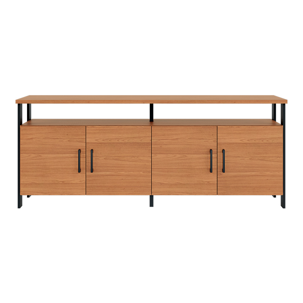 Buffet Otta 100% MDF 4 Portas Freijó e Preto