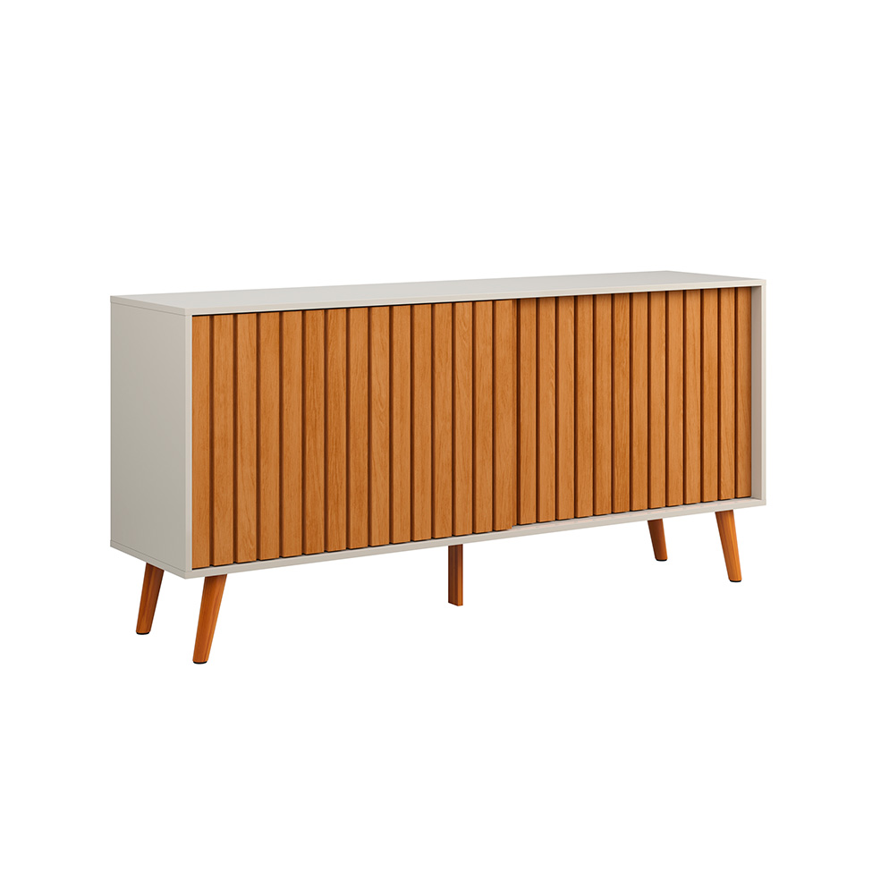 Buffet Ripado Duna 2 Portas Off White e Nature