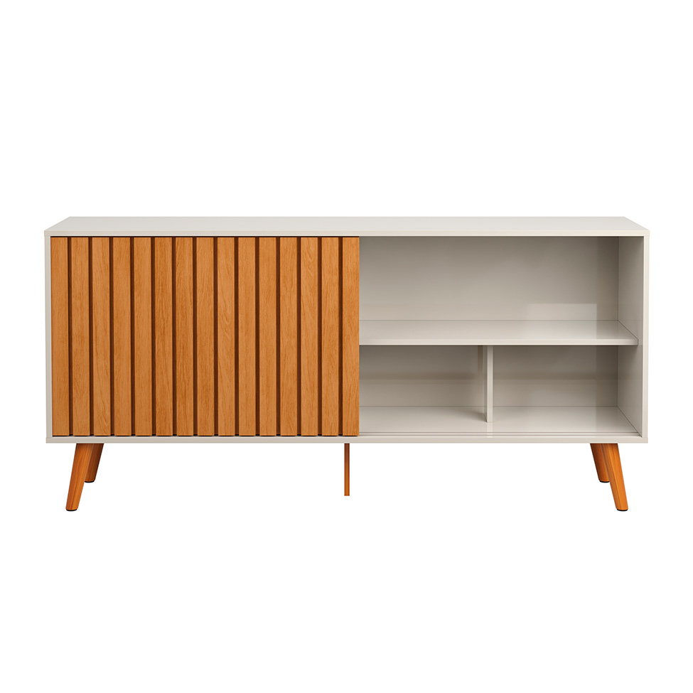 Buffet Ripado Duna 2 Portas Off White e Nature