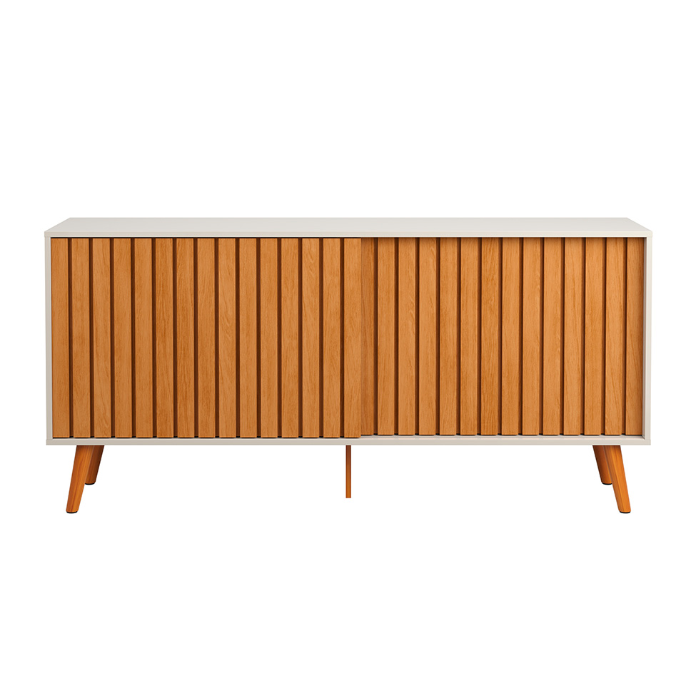 Buffet Ripado Duna 2 Portas Off White e Nature