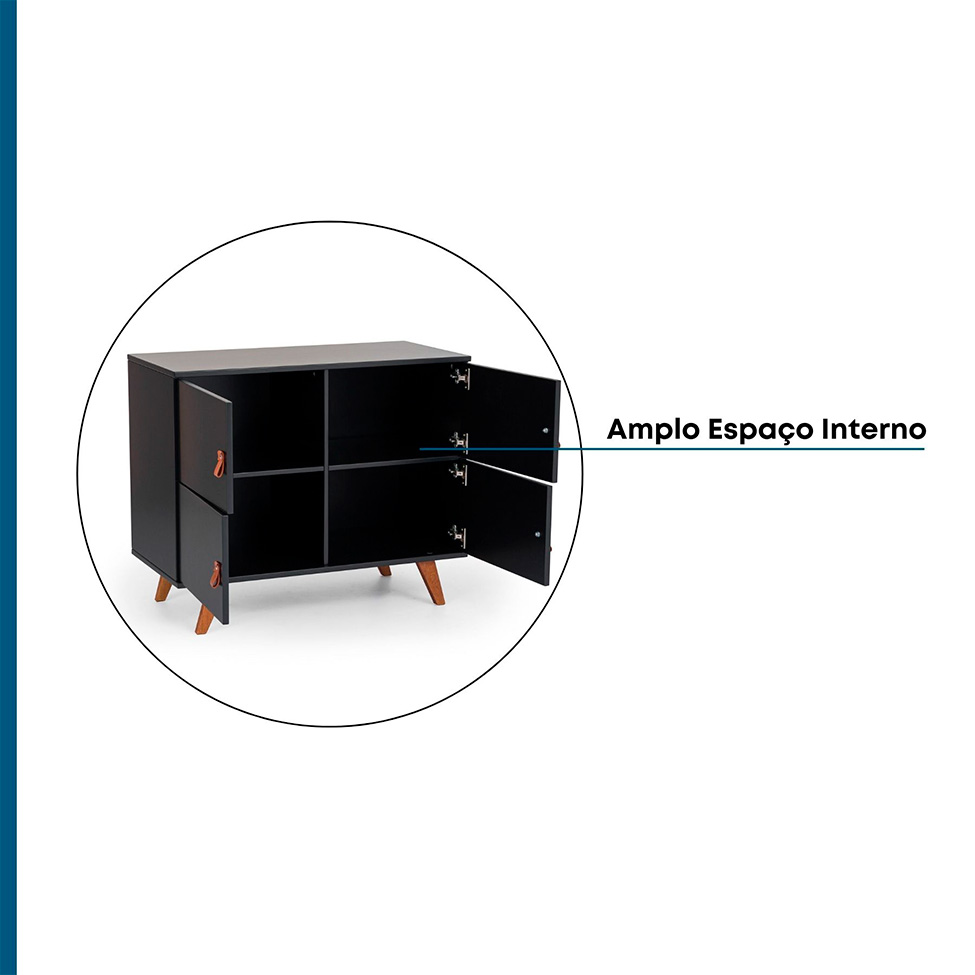 Buffet Skin 4 PT Preto e Garapa