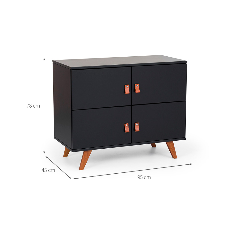 Buffet Skin 4 PT Preto e Garapa