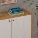 Buffet Vértice Ripado 2 Portas Off White e Cinamomo