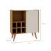 Buffet Vértice Ripado com Adega 2 Portas Off White e Cinamomo