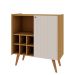 Buffet Vértice Ripado com Adega 2 Portas Off White e Cinamomo