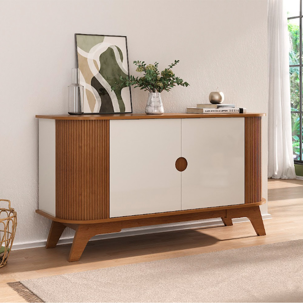 Buffet Vivaldi 2 Portas Cinamomo e Off White