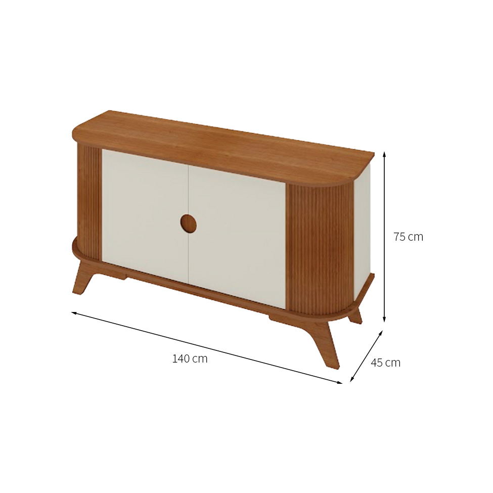 Buffet Vivaldi 2 Portas Cinamomo e Off White
