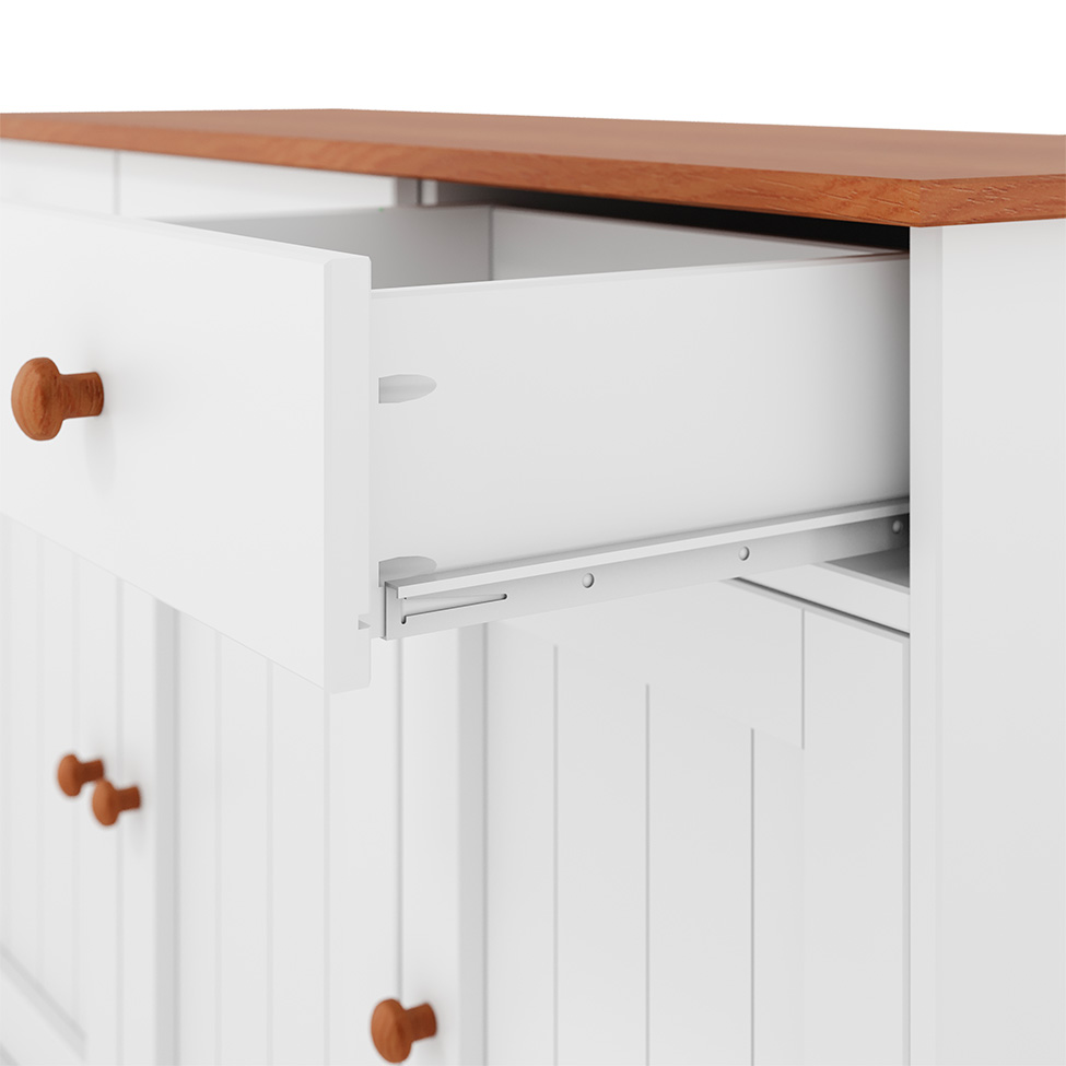 Buffet Westerland Madeira Maciça 3 Portas 3 Gavetas Branco