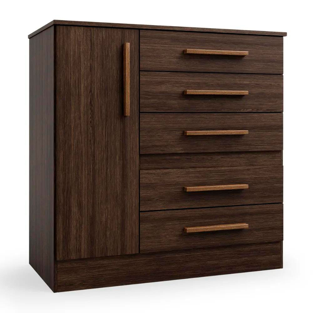Cômoda Advantage 1 Porta 5 Gavetas Capuccino Wood